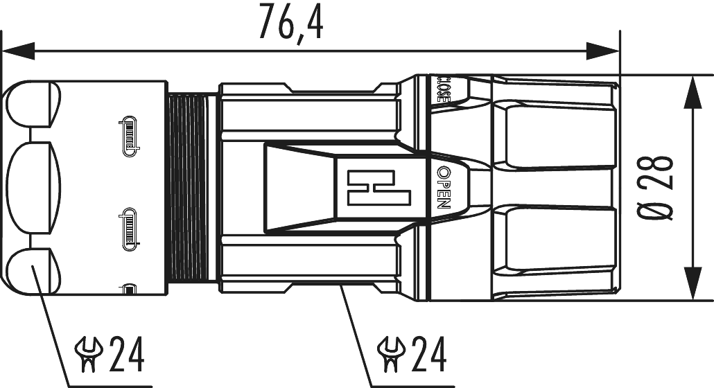 M23 Leistung Kabelsteckverbinder