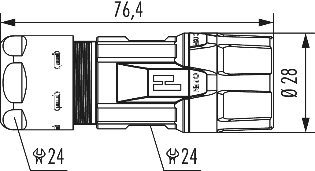 M23 Power cable connector, M23, Circular Connector, Connector, Power