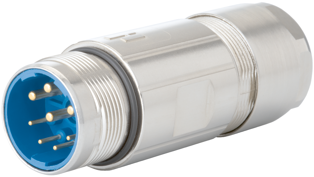 M23 Power coupler connector, Power, M23, Brass, Circular Connector, Connector
