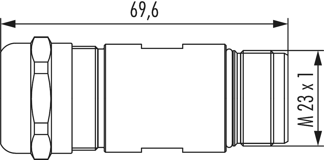M23 Power INOX coupler connector, Circular Connector, Connector