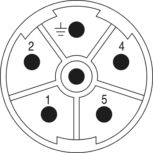 M23 Power inserts – 6-pole, Circular Connector, Connector, M23, Power