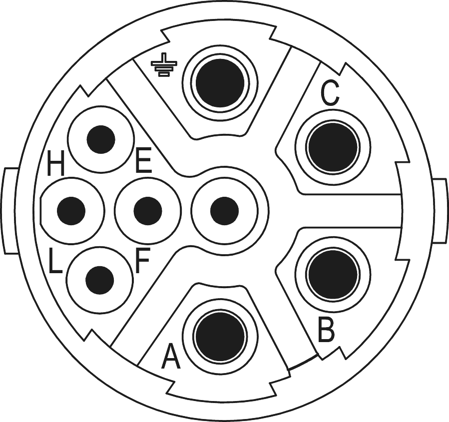 M23 Power inserts – 9-pole, Circular Connector, Connector, M23, Power