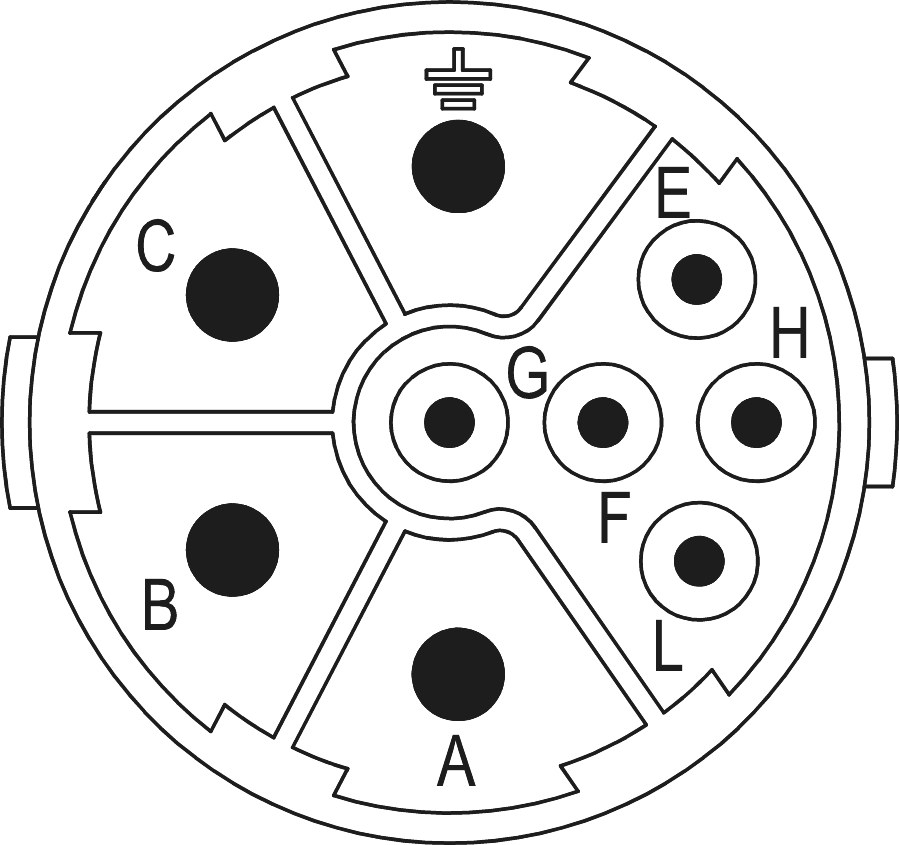 M23 Power inserts – 9-pole, Circular Connector, Connector, M23, Power