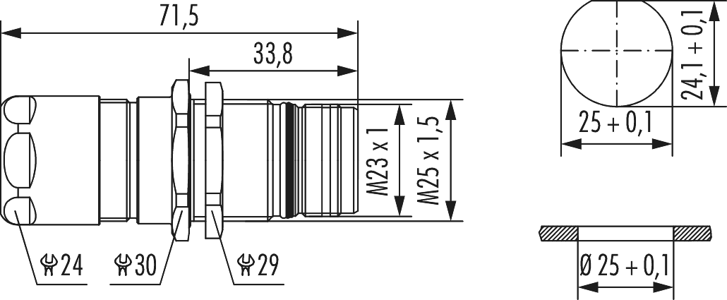 M23 Power panel connector, M23, Circular Connector, Connector, Power