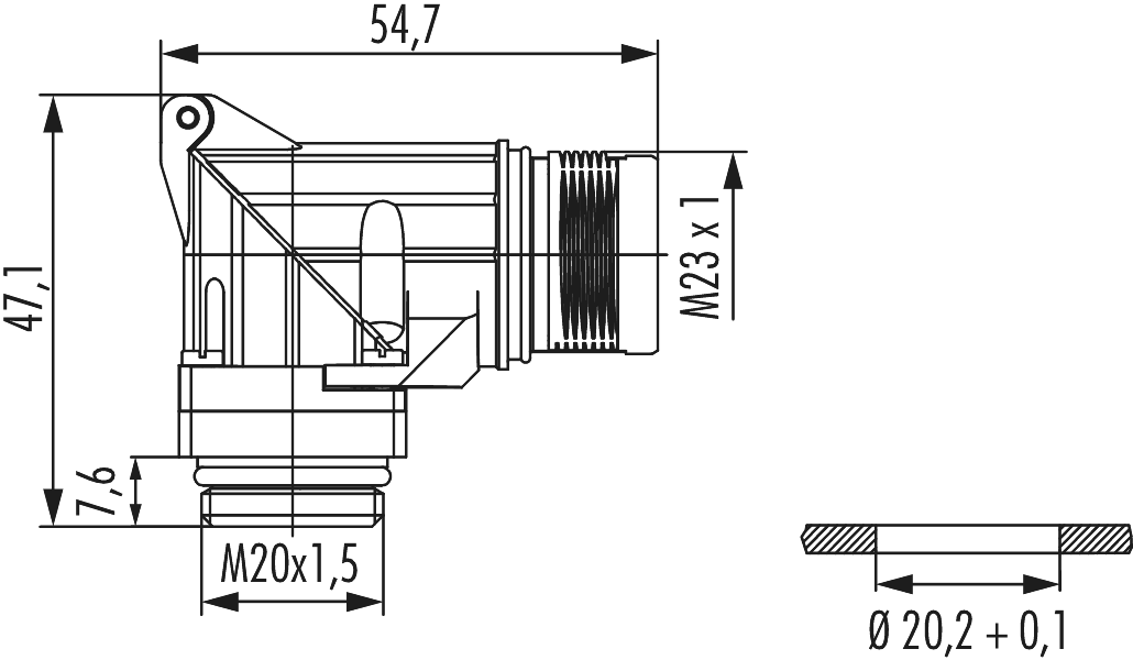 M23 Power panel connector, M23, Circular Connector, Connector, Power