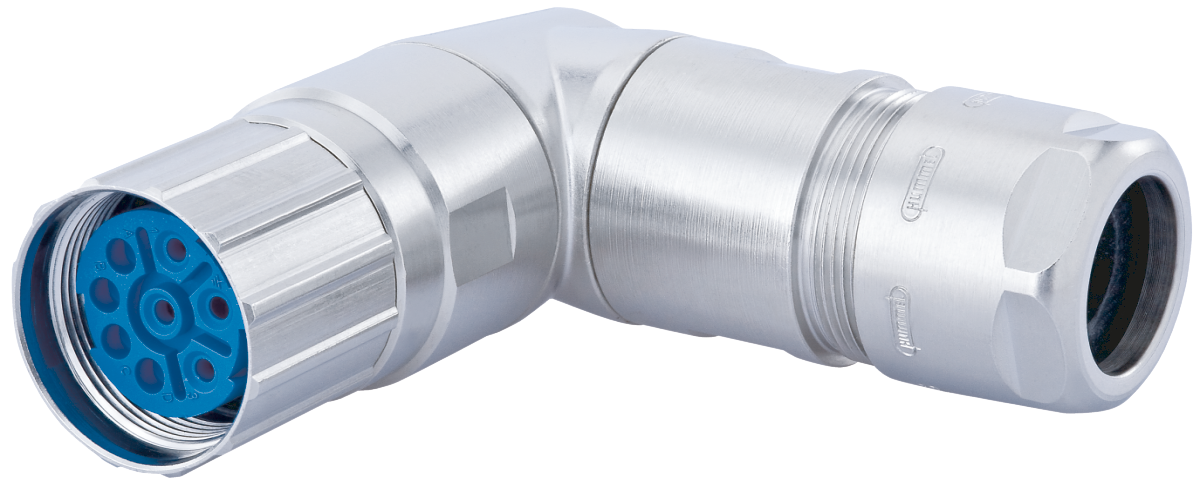 M23 Power right angle cable connector, M23, Circular Connector, Connector, Power