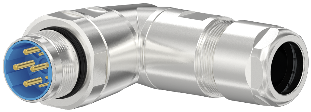 M23 Power right angle coupler connector