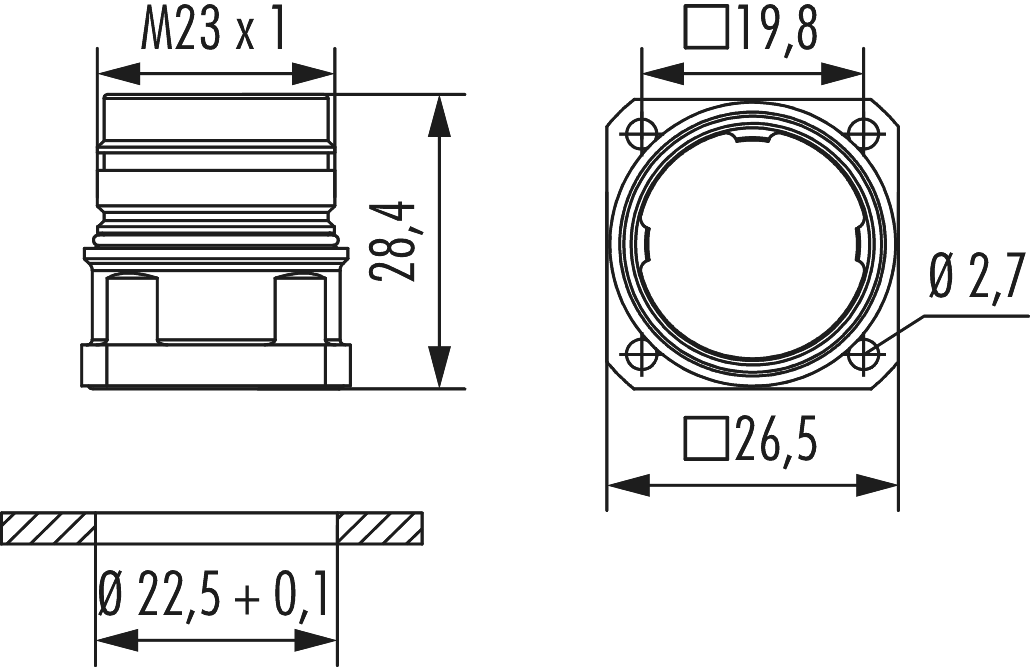 M23 Profinet Connecteur d'appareil, M23, Circular Connector, Connector