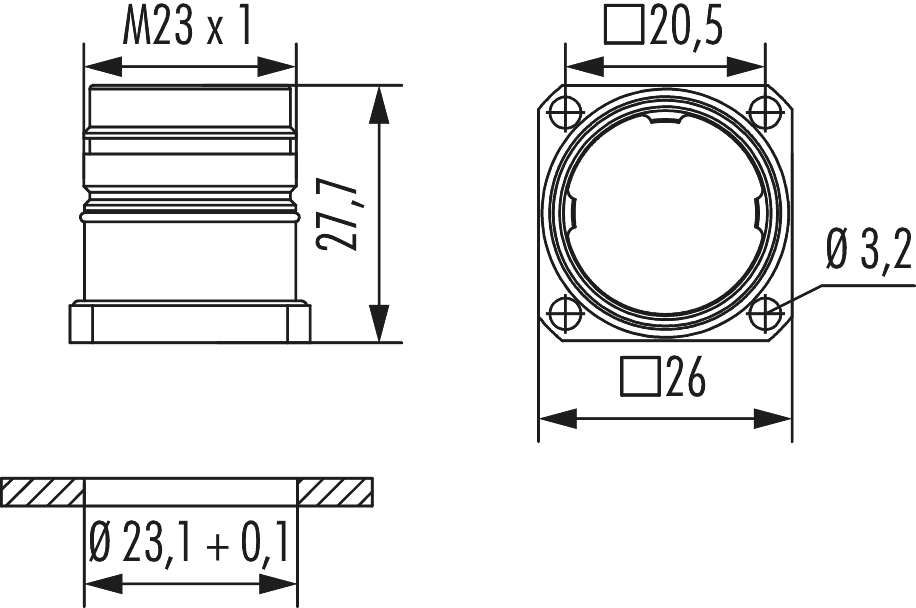 M23 Profinet Connecteur d'appareil, M23, Circular Connector, Connector
