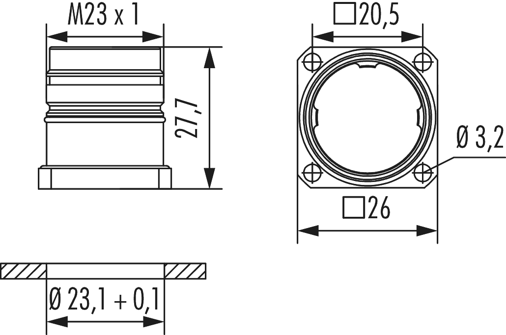 M23 Profinet Connecteur d'appareil, M23, Circular Connector, Connector