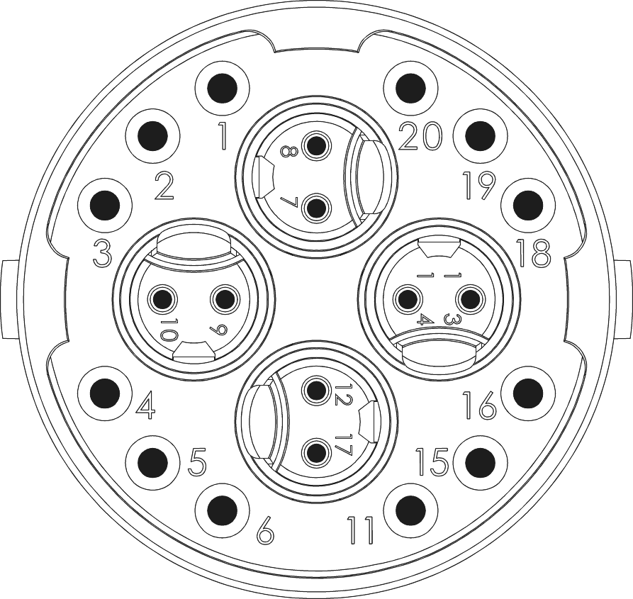 M23 Profinet Insertions de contact, Circular Connector, Connector, M23