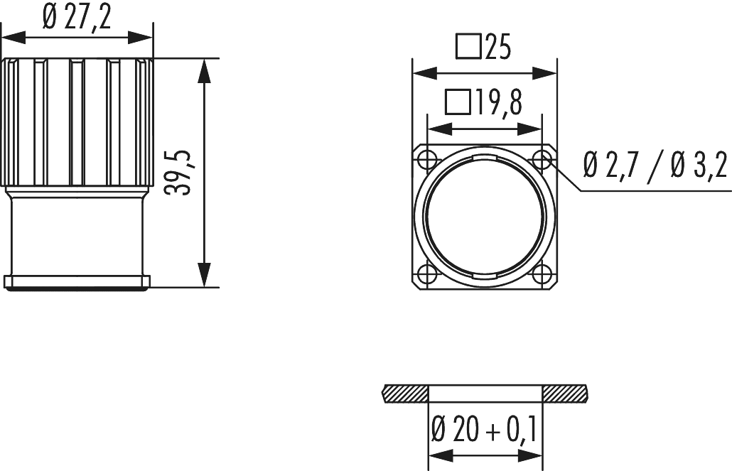 M23 Puissance Connecteur d'appareil, M23, Circular Connector, Connector, Power