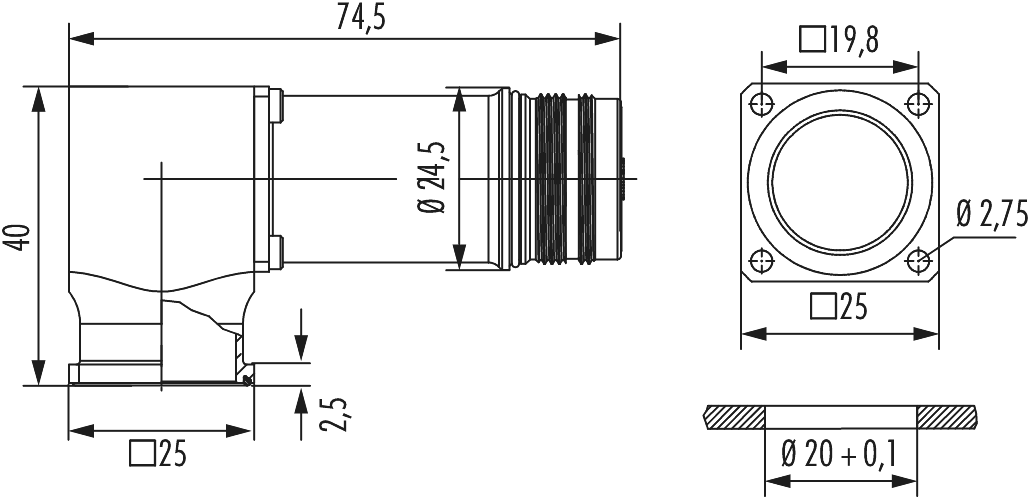 M23 RJ45 Connecteur d'appareil, Circular Connector, Connector, M23