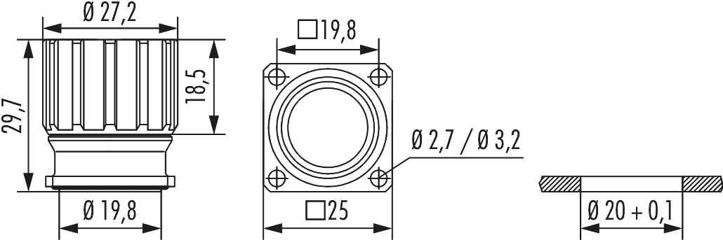 M23 Signal Connecteur d'appareil, Signal, M23, Circular Connector, Connector