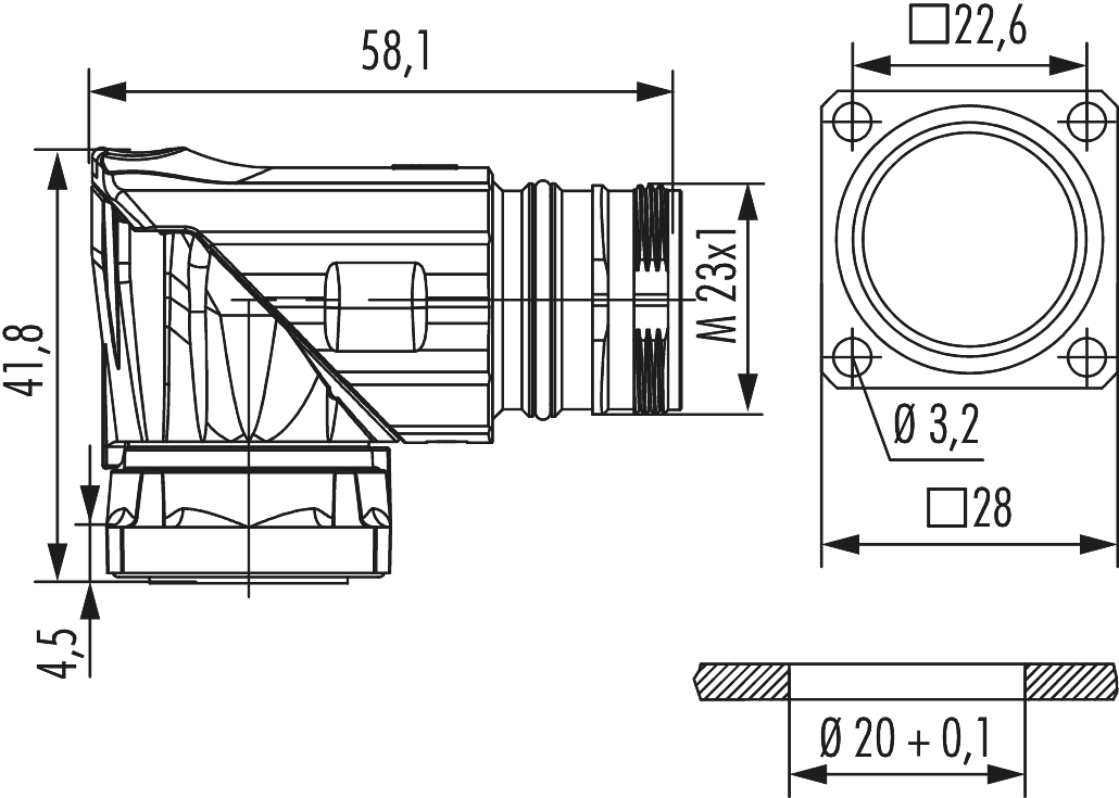 M23 Signal Connecteur d'appareil