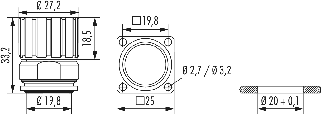 M23 Signal Connecteur d'appareil, Signal, M23, Circular Connector, Connector