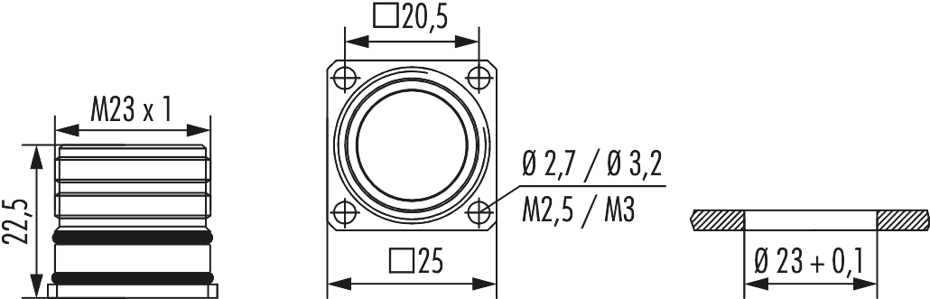 M23 Signal Gerätesteckverbinder, Signal, M23, Rundsteckverbinder, Steckverbinder