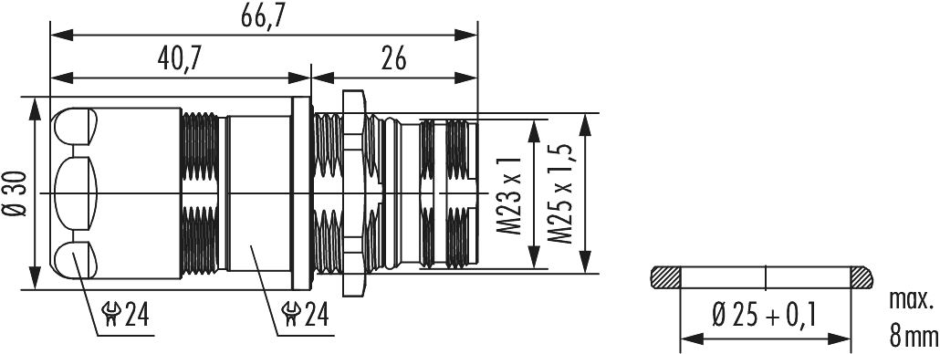 M23 Signal Gerätesteckverbinder