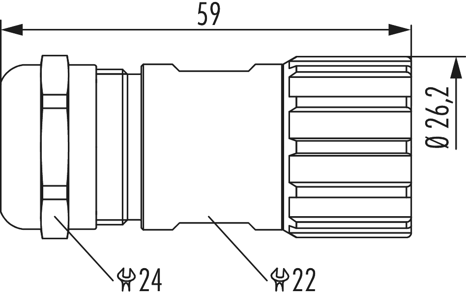 M23 Signal INOX cable connector, Circular Connector, Connector