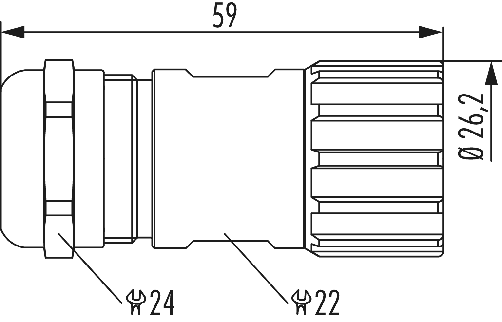 M23 Signal INOX Connecteur de câble, Circular Connector, Connector