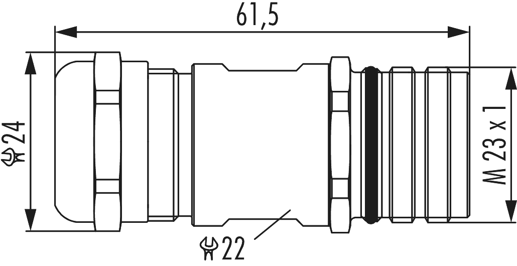 M23 Signal INOX coupler connector, Circular Connector, Connector