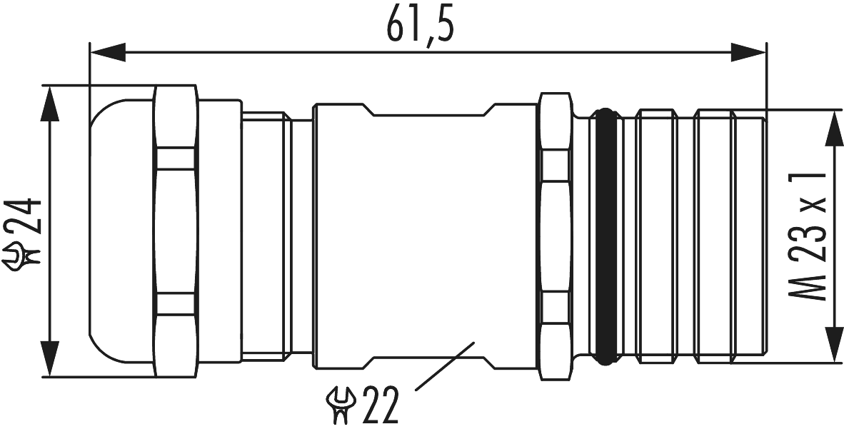 M23 Signal INOX coupler connector, Circular Connector, Connector