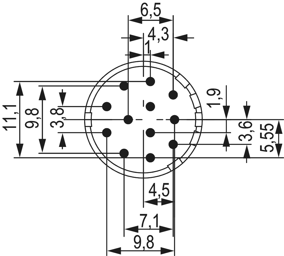 M23 Signal Insertions de contact – 12 pôles, Circular Connector, Connector, M23, Signal
