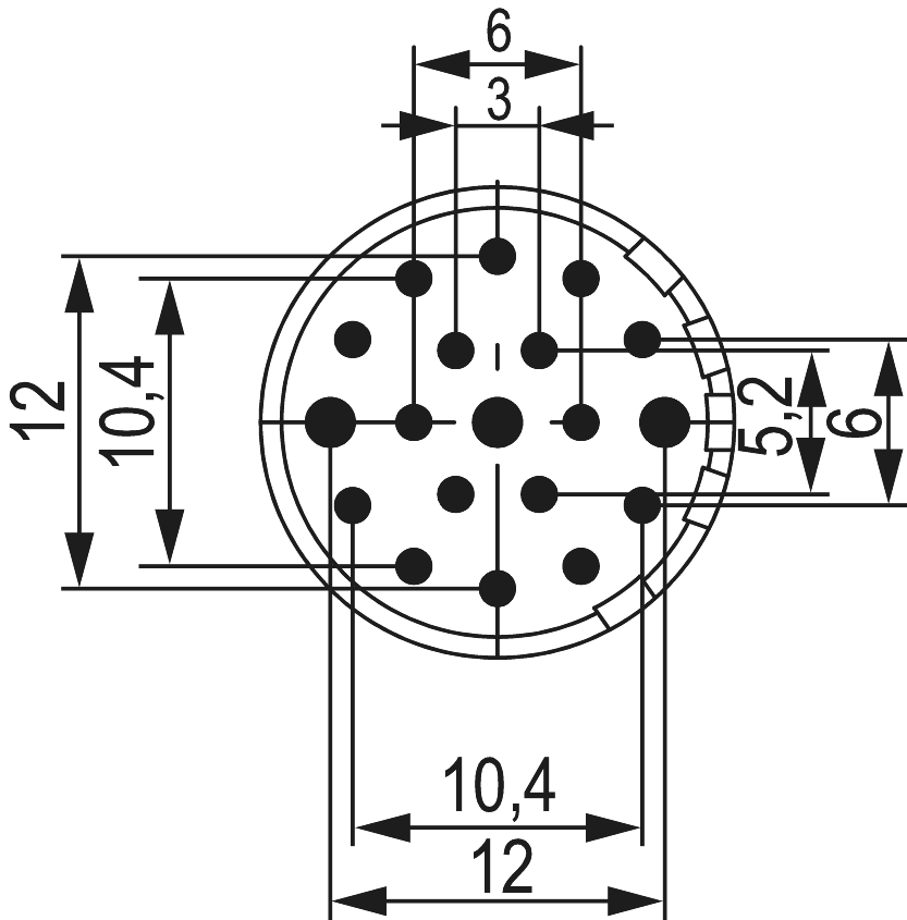 M23 Signal Insertions de contact - 19 pôles, Circular Connector, Connector, M23, Signal