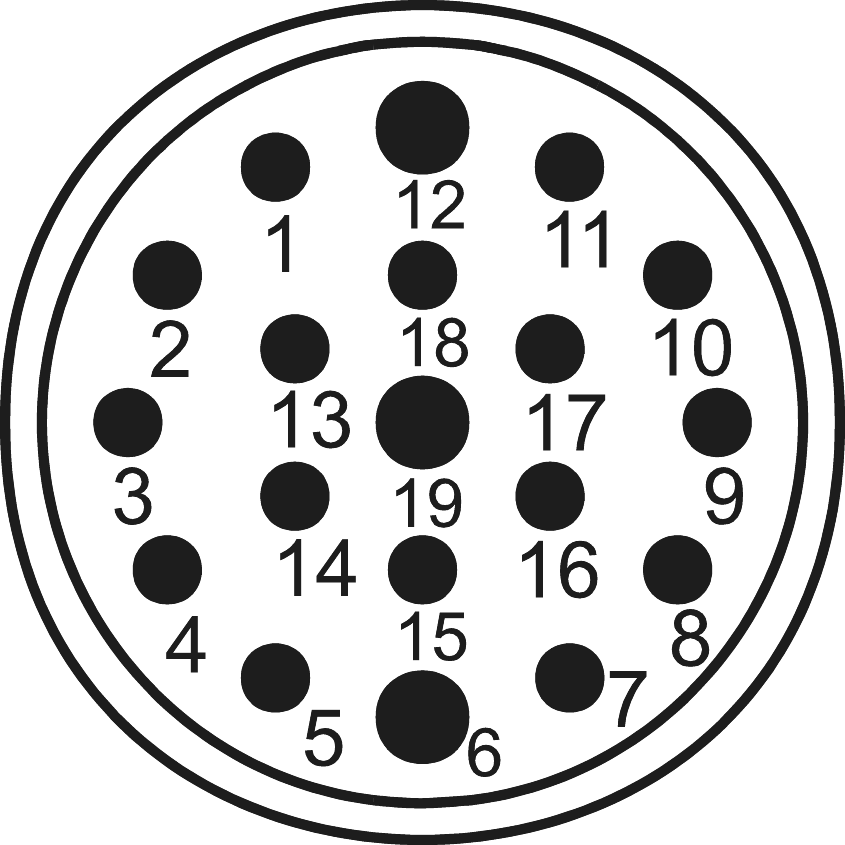 M23 Signal Insertions de contact - 19 pôles, Circular Connector, Connector, M23, Signal