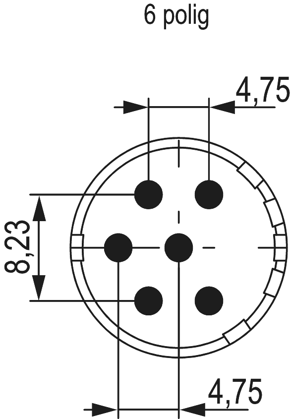 M23 Signal Insertions de contact – 6 pôles, Circular Connector, Connector, M23, Signal