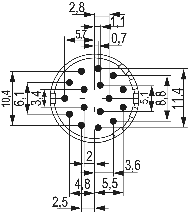 M23 Signal inserts – 16-pole, Circular Connector, Connector, M23, Signal