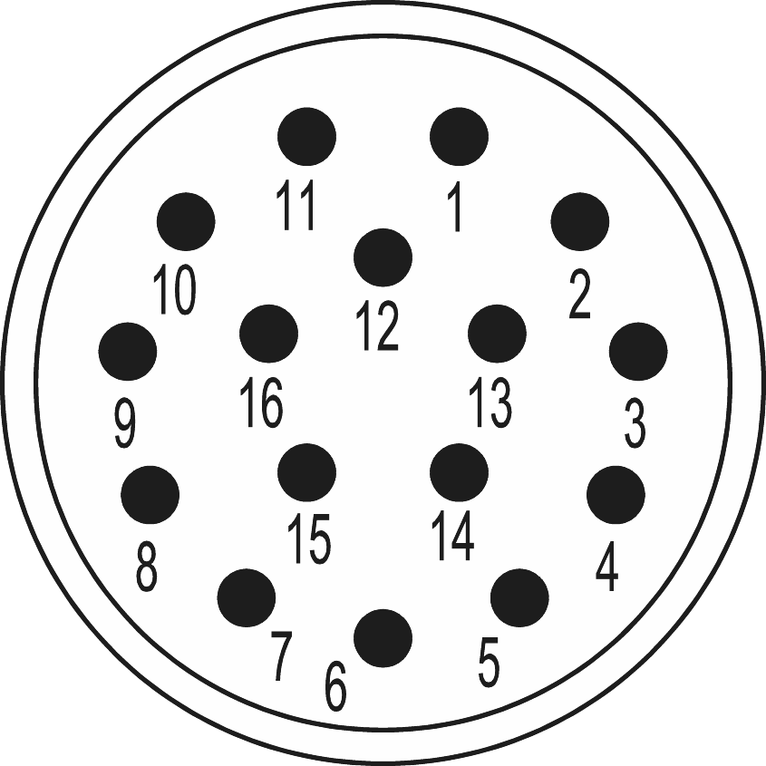 M23 Signal inserts – 16-pole, Circular Connector, Connector, M23, Signal