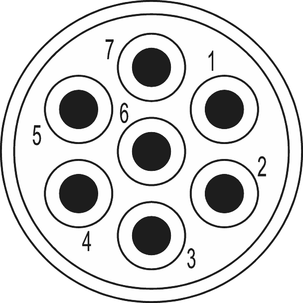 M23 Signal inserts – 7-pole, Circular Connector, Connector, M23, Signal