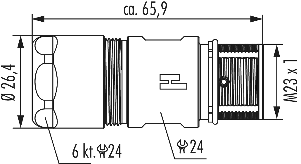M23 Signal Kupplungssteckverbinder