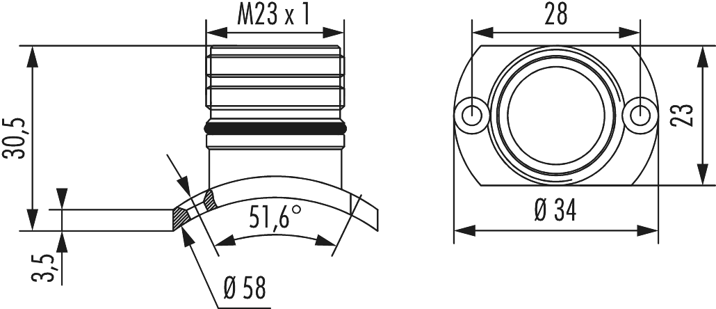 M23 Signal panel connector, Signal, M23, Circular Connector, Connector