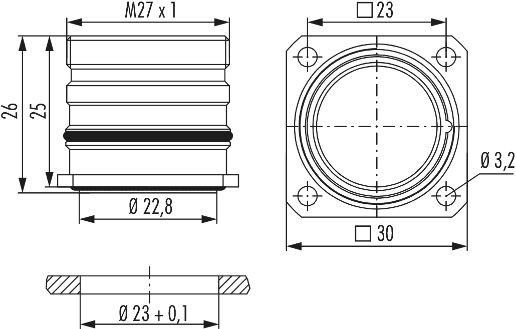 M27 Signal panel connector, Circular Connector, Connector