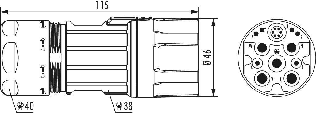 M40 Hybrid cable connector