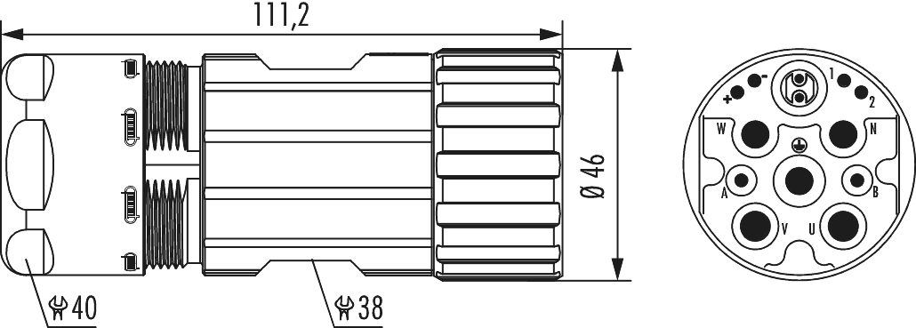M40 Hybrid cable connector