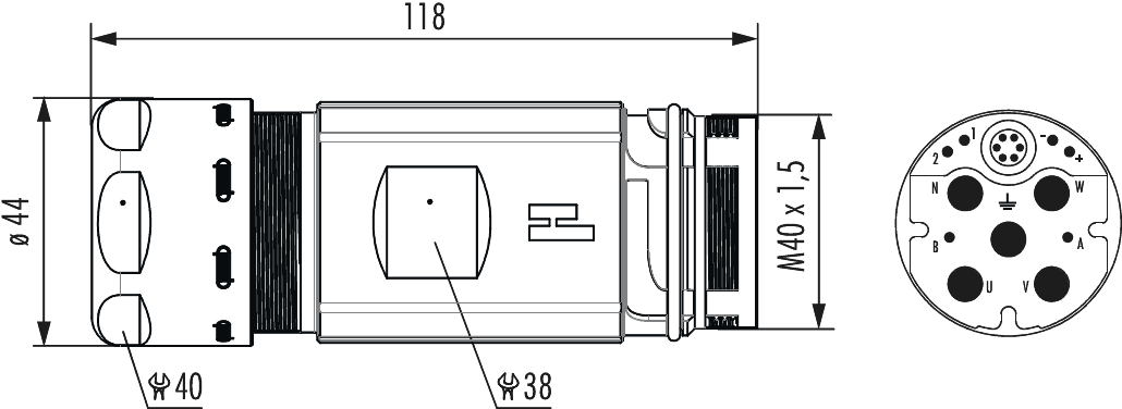 M40 Hybrid coupler connector