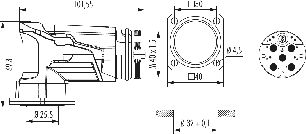 M40 Hybrid Gerätesteckverbinder