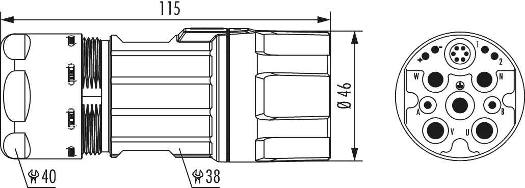M40 Hybrid Kabelsteckverbinder