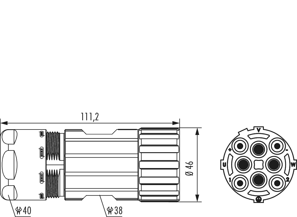 M40 Puissance Connecteur de câble, Circular Connector, Connector, M40, Power