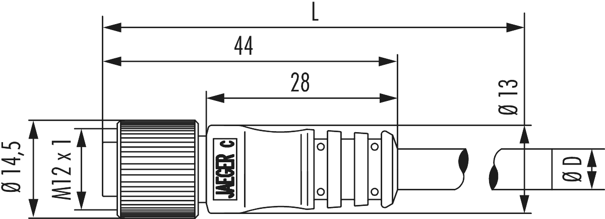 Metric Connector Séries M12 Connecteur de câble - droit
