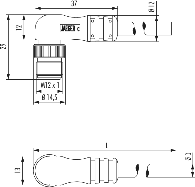 Metric Connector Séries M12 Connecteur de couplage - angulaire