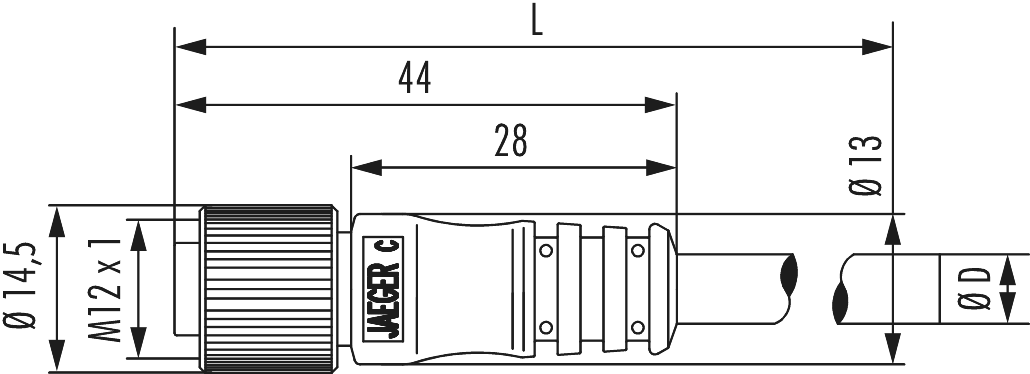Metric Connector Séries M12 Connecteur de couplage - droit