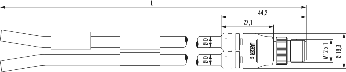 Metric Connector Séries M12 Y connecteur