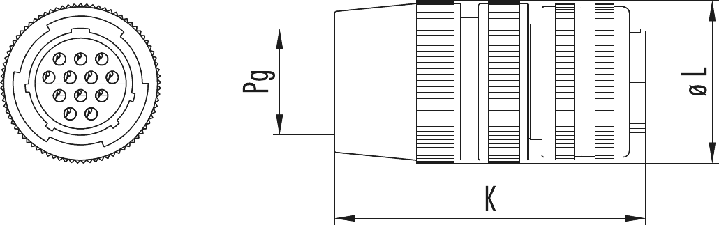 Miniatur Waterproof avec contact de masse Connecteur de câble