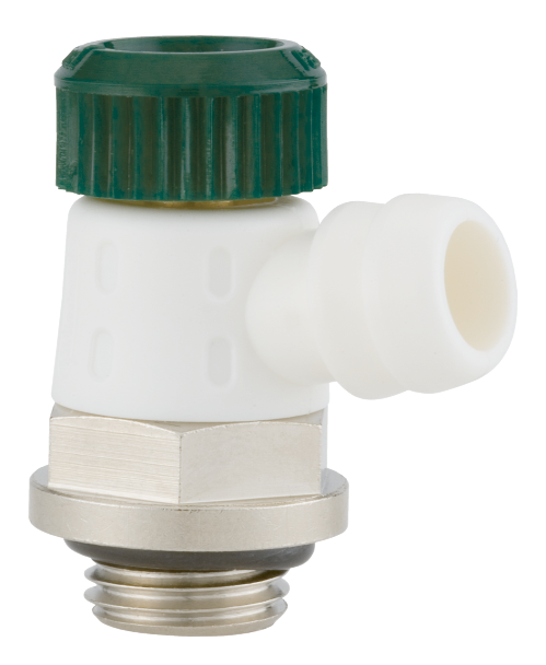 Outflow valve turnable with handwheel control