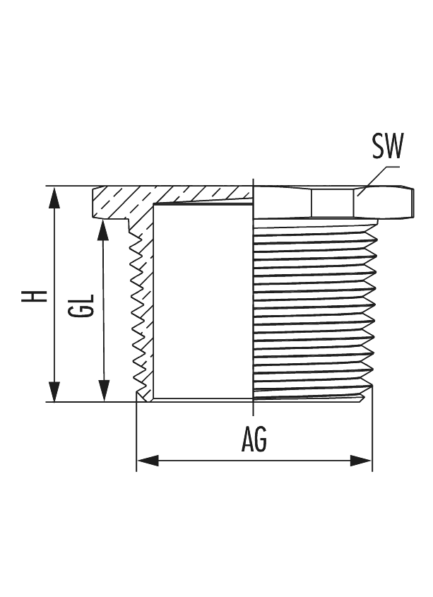 Plug V-Ms-Ex d, Cable Gland