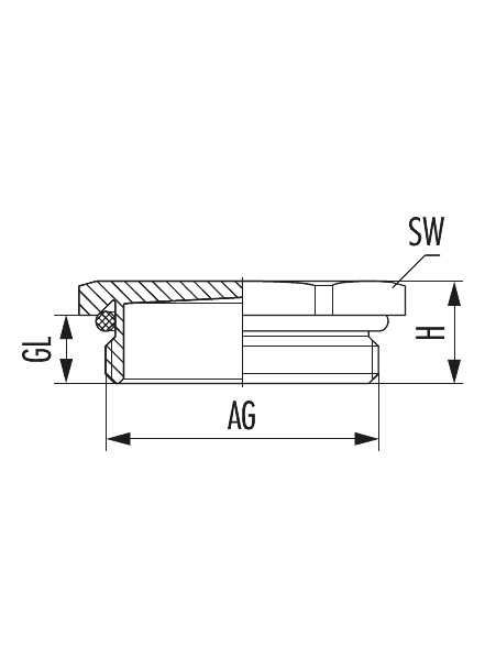 Plug V-Ms-Ex with o-ring, Cable Gland